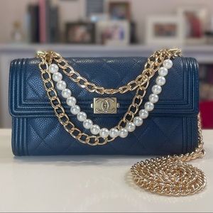 Authentic Chanel Boy Chained Wallet